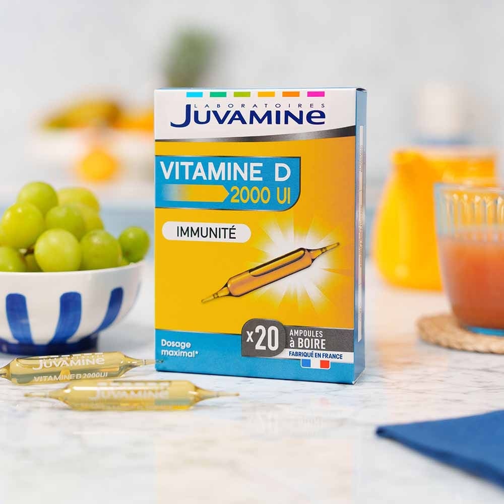 Juvamine Vitamine D 2000 UI Immunité 20 Ampoules de 10ml