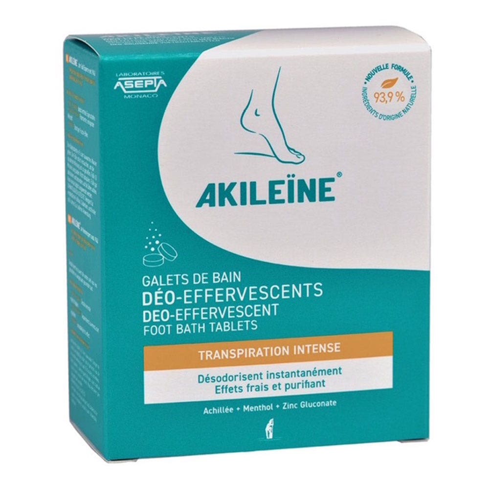 Asepta Akileine Pastillas efervescentes desodorantes para baño 6 x 12 g