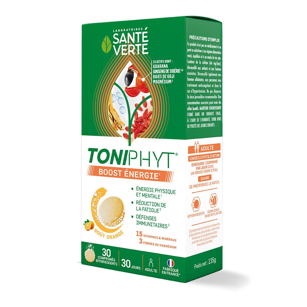Sante Verte Toniphyt Boost sabor naranja 30 comprimidos efervescentes