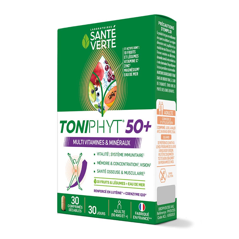Sante Verte Toniphyt Multivitaminas y minerales 50+ 30 comprimidos ranurados