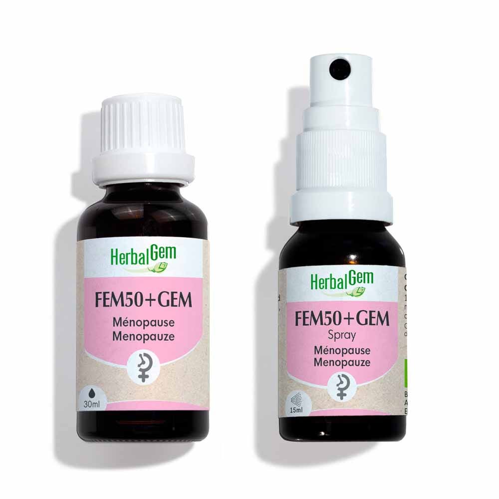 Herbalgem Complejos de Gemoterapia Fem50+ gem Gc22 Bio Menopause Solution Buvable Bio 30ml + Spray 15ml