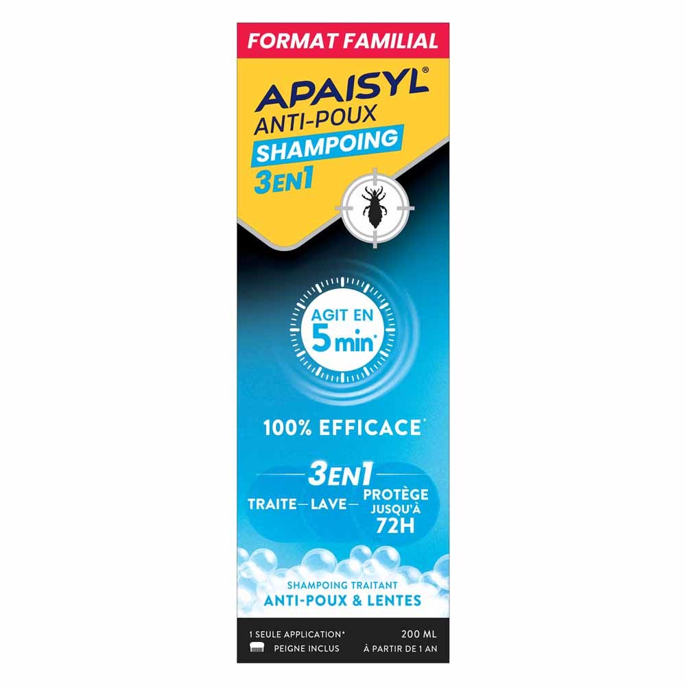 Apaisyl Antipiojos Champú 3 en 1 200ml