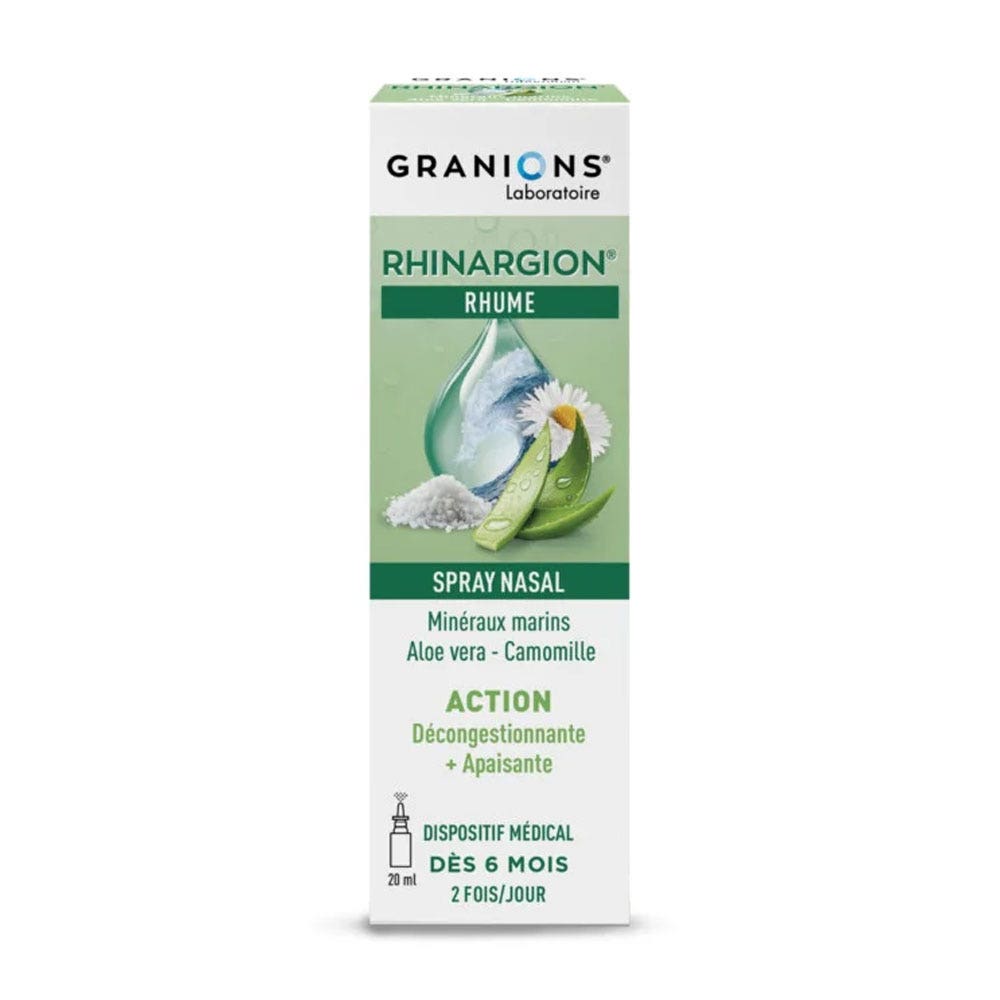 Granions Spray nasal descongestionante y calmante con rhinargion 20 ml