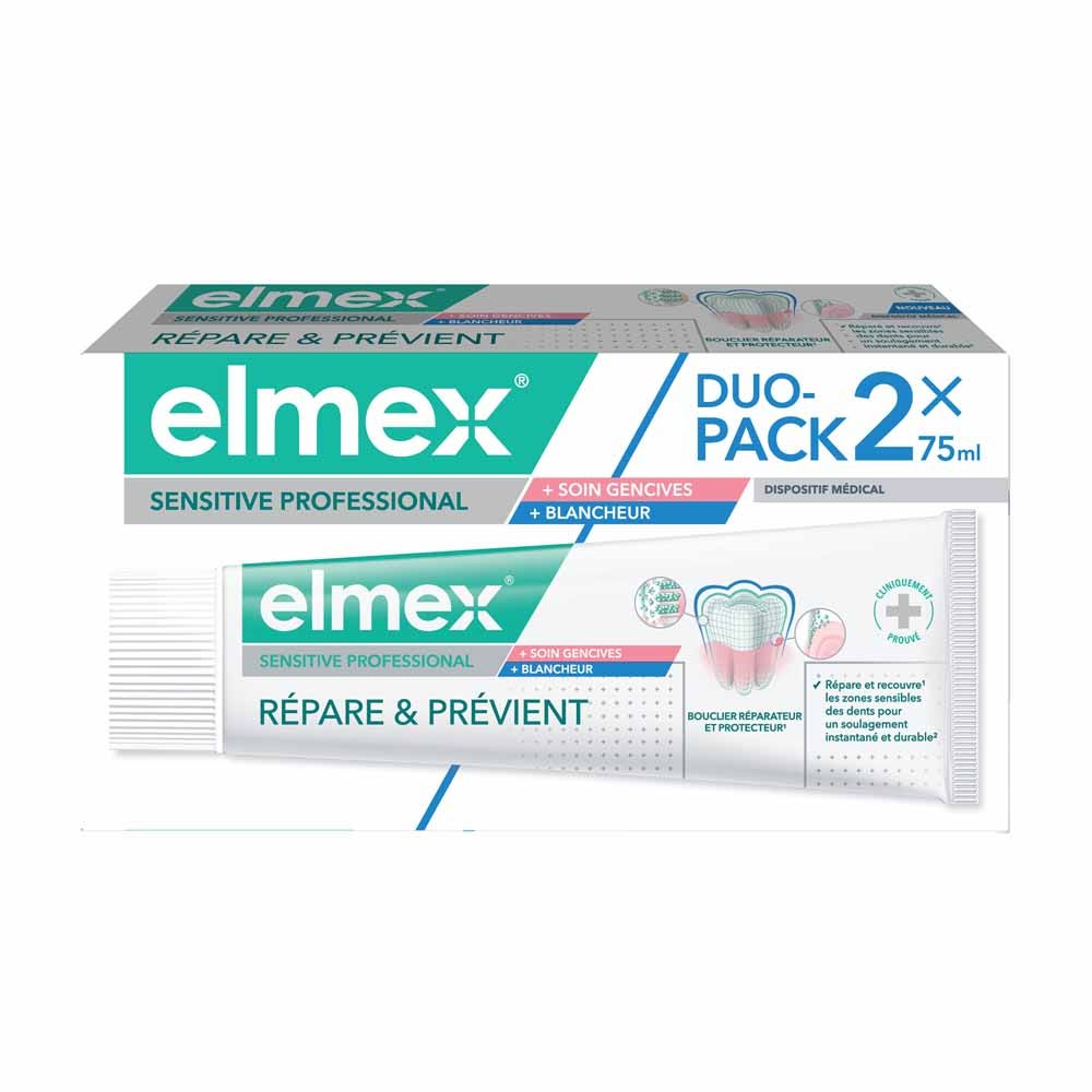 Elmex Sensitive Professional Pasta dentífrica cuidado encías y blanqueamiento 2 x 75 ml