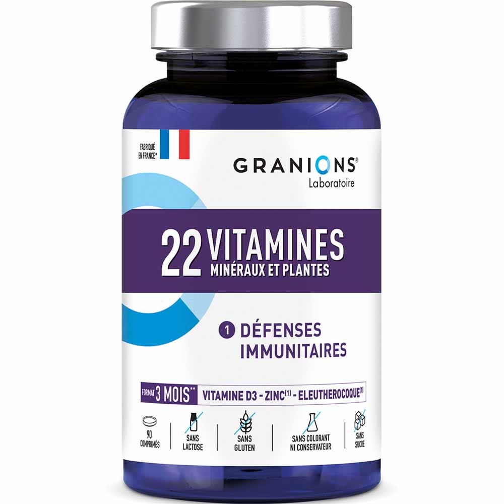 Granions 22 vitaminas minerales y plantas 90 comprimidos