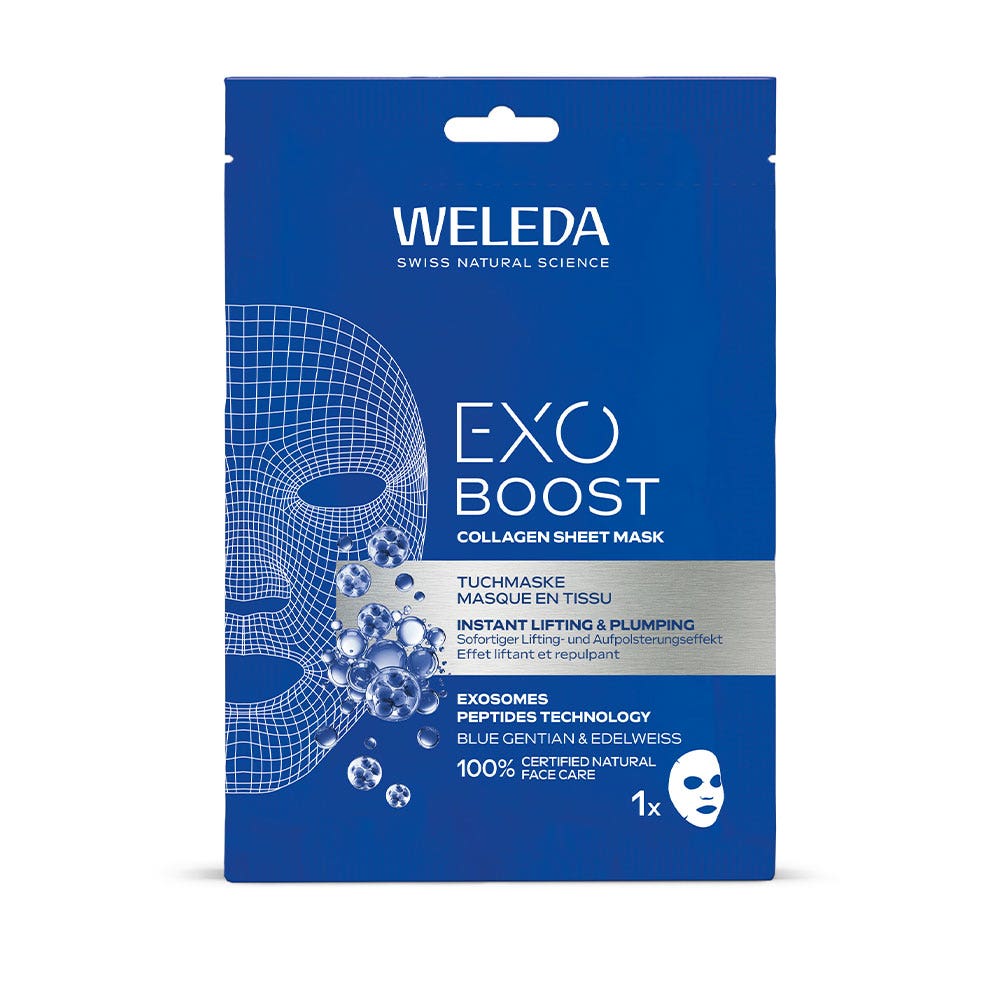 Weleda Exo Boost Mascarilla de colágeno en tela con genciana azul y edelweiss 20 ml