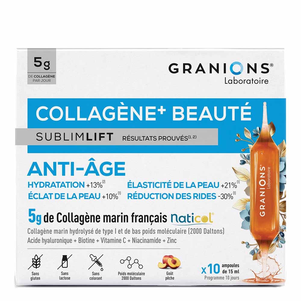 Granions SublimLift Colágeno+ belleza antiedad 10 ampollas de 15 ml