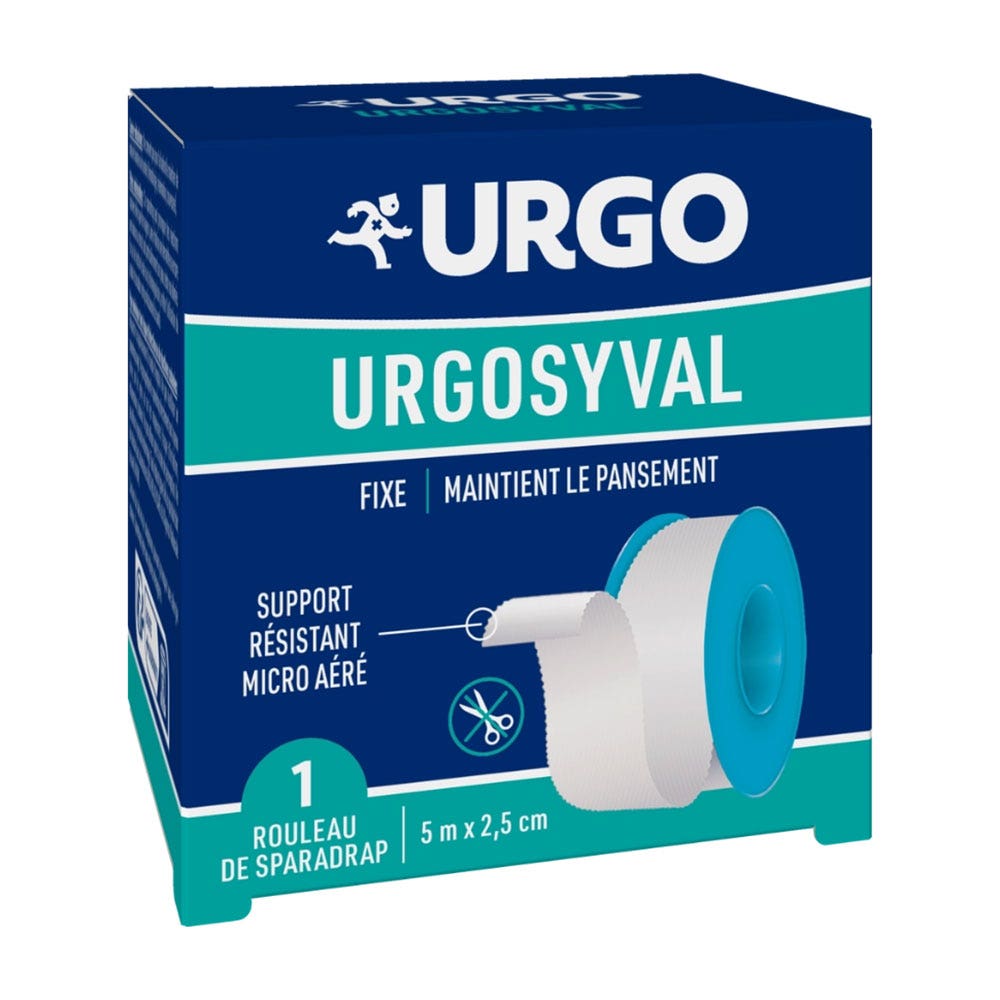 Urgo UrgoSyval Rollo de esparadrapo 5m x 2,5cm blanco 1 unidad