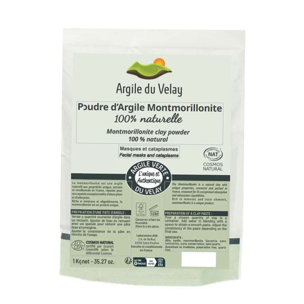 Argile du Velay Arcilla verde superfina en polvo 1 kg