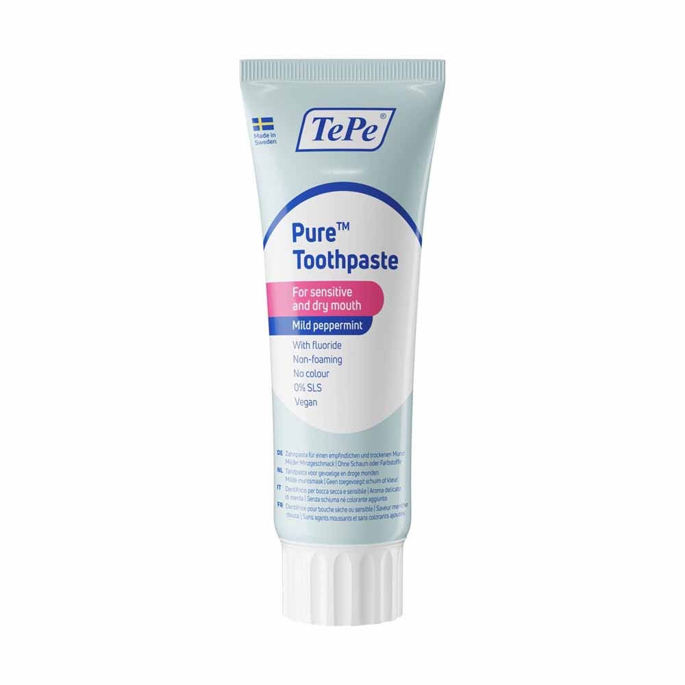 TePe Pure Pasta dentífrica con flúor sabor menta suave 75 ml