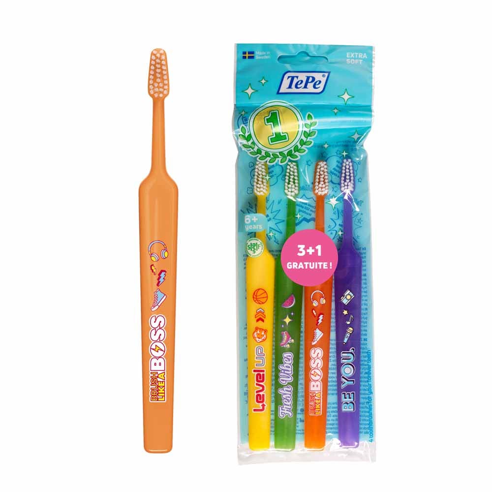 TePe Extra Soft Cepillos de dientes suaves Kid x4