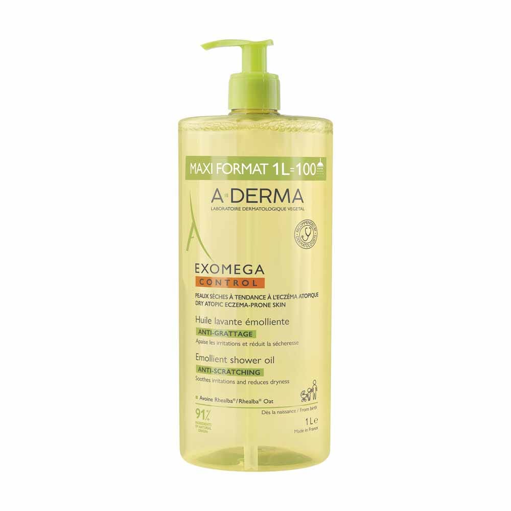 A-Derma Exomega Control Gel limpiador emoliente anti-rascado 1 l