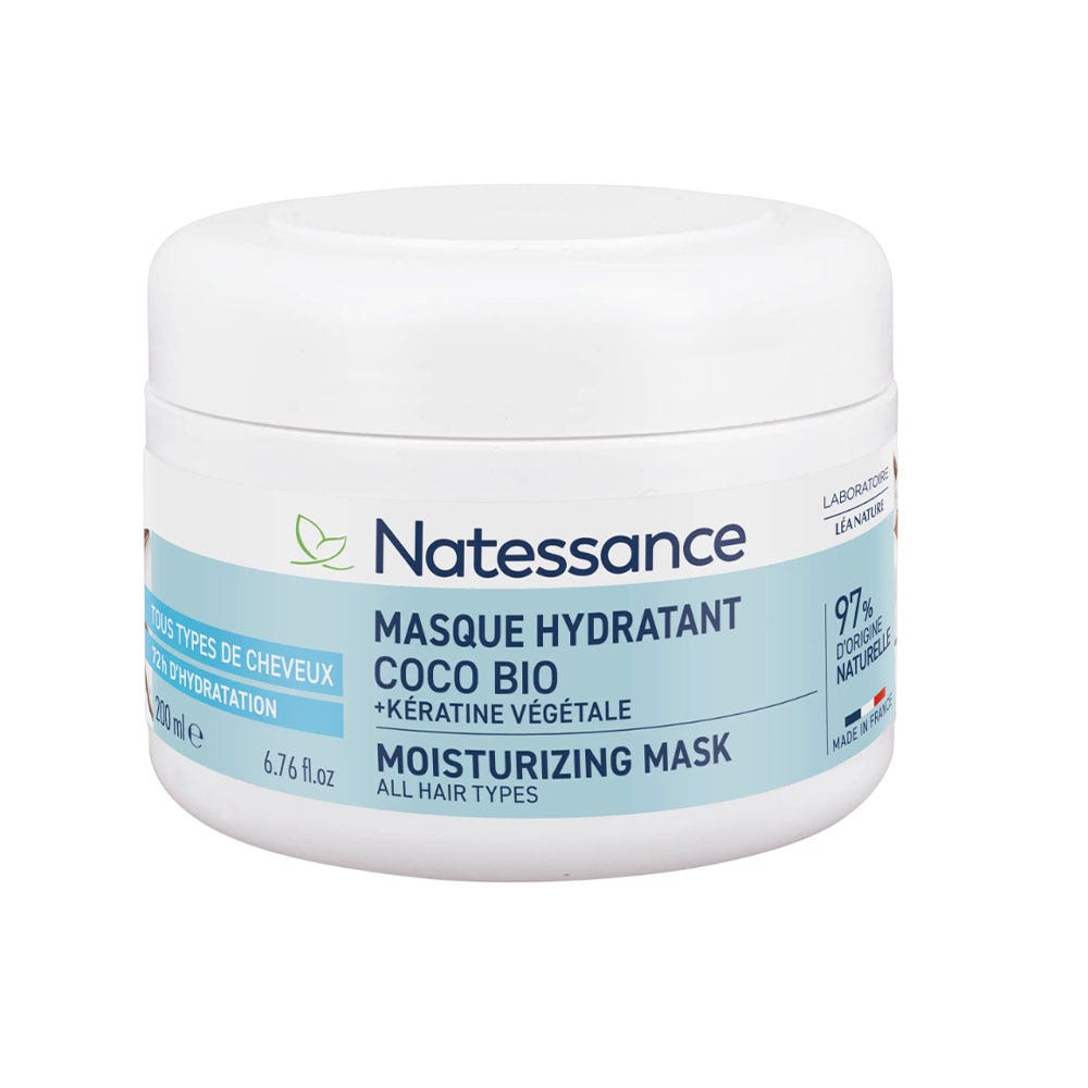 Natessance Mascarilla hidratante coco bio y queratina vegetal 200 ml