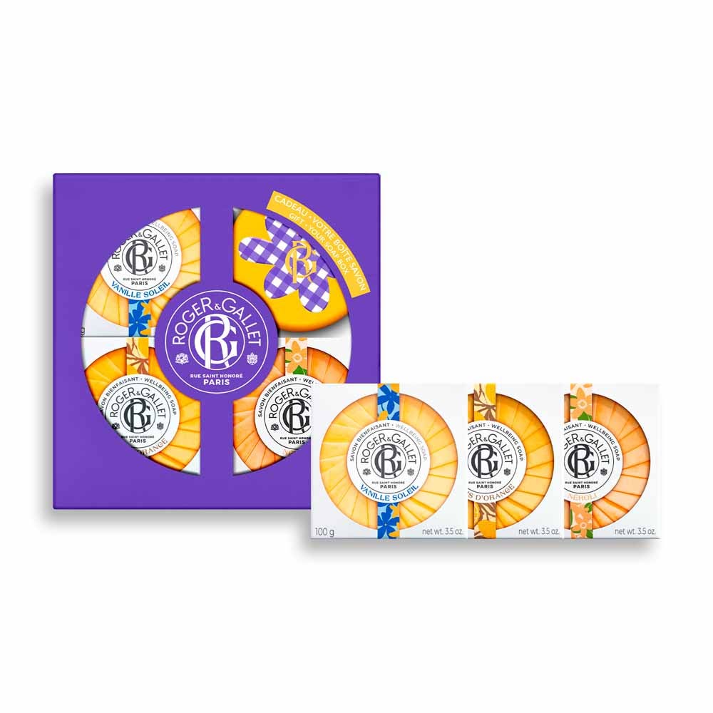 Roger & Gallet Pack 3 jabones beneficiosos vainilla, neroli y madera de naranja 100g