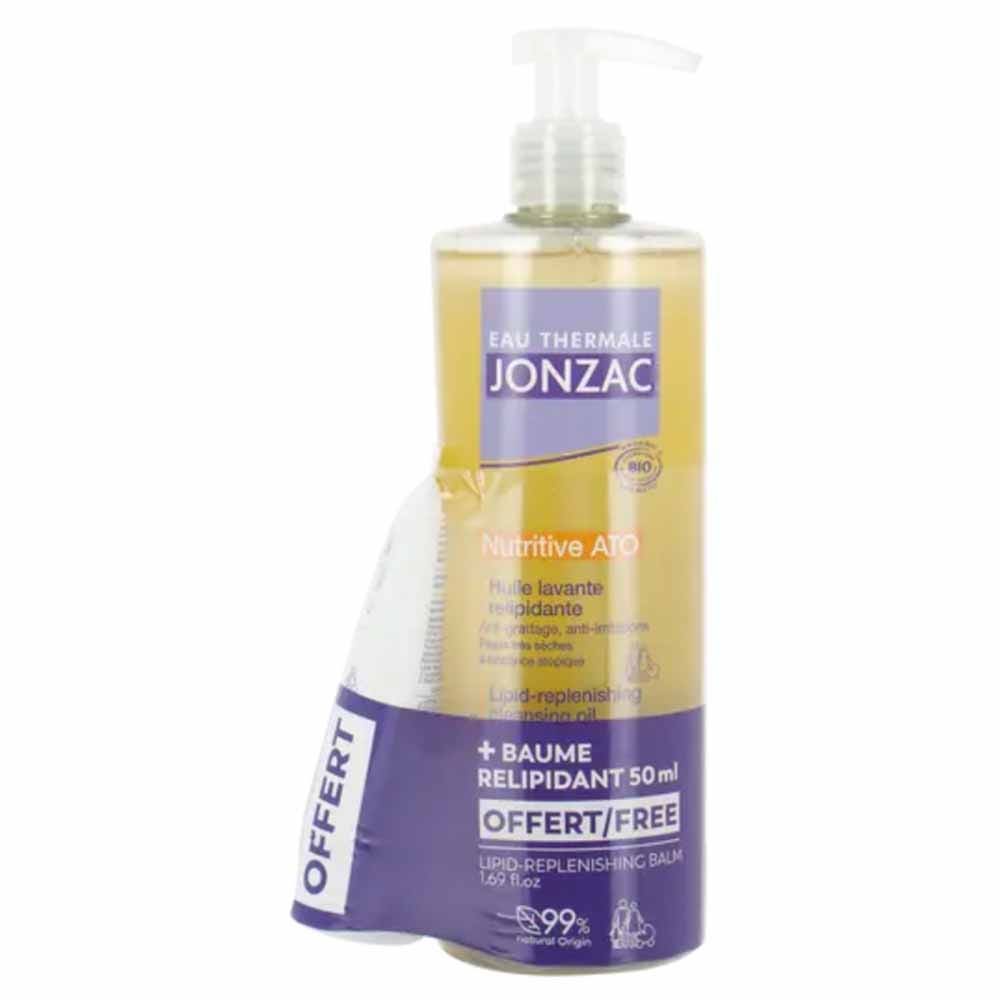 Eau thermale Jonzac Lote aceite limpiador relipidante y bálsamo ATO 550 ml