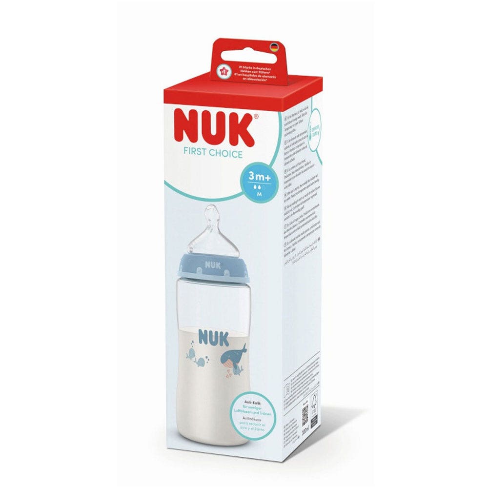 Nuk First Choice+ Biberón de silicona a partir de 3 meses 300 ml