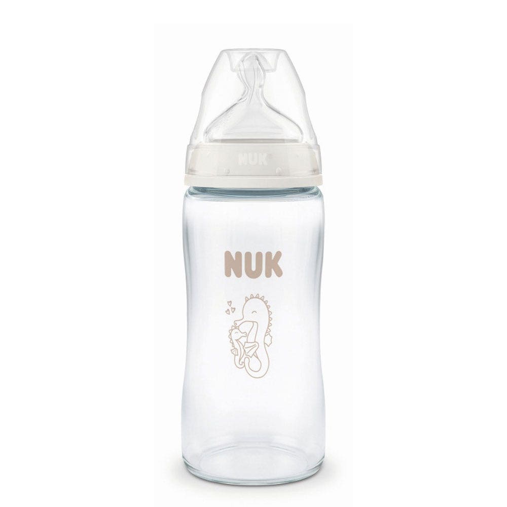 Nuk First Choice+ Biberón de vidrio tamaño M a partir de 3 meses 240 ml