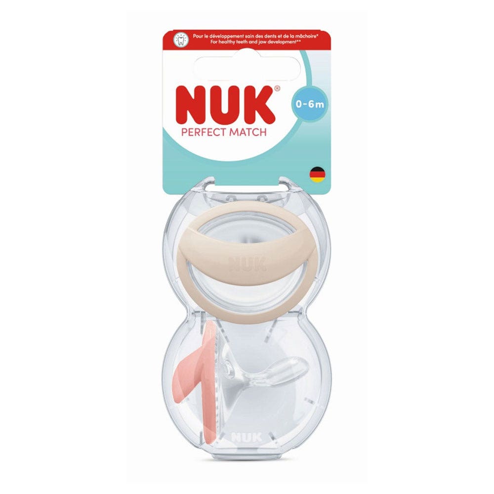 Nuk Mommyfeel Chupetes fisiológicos de silicona de 0 a 6 meses x2