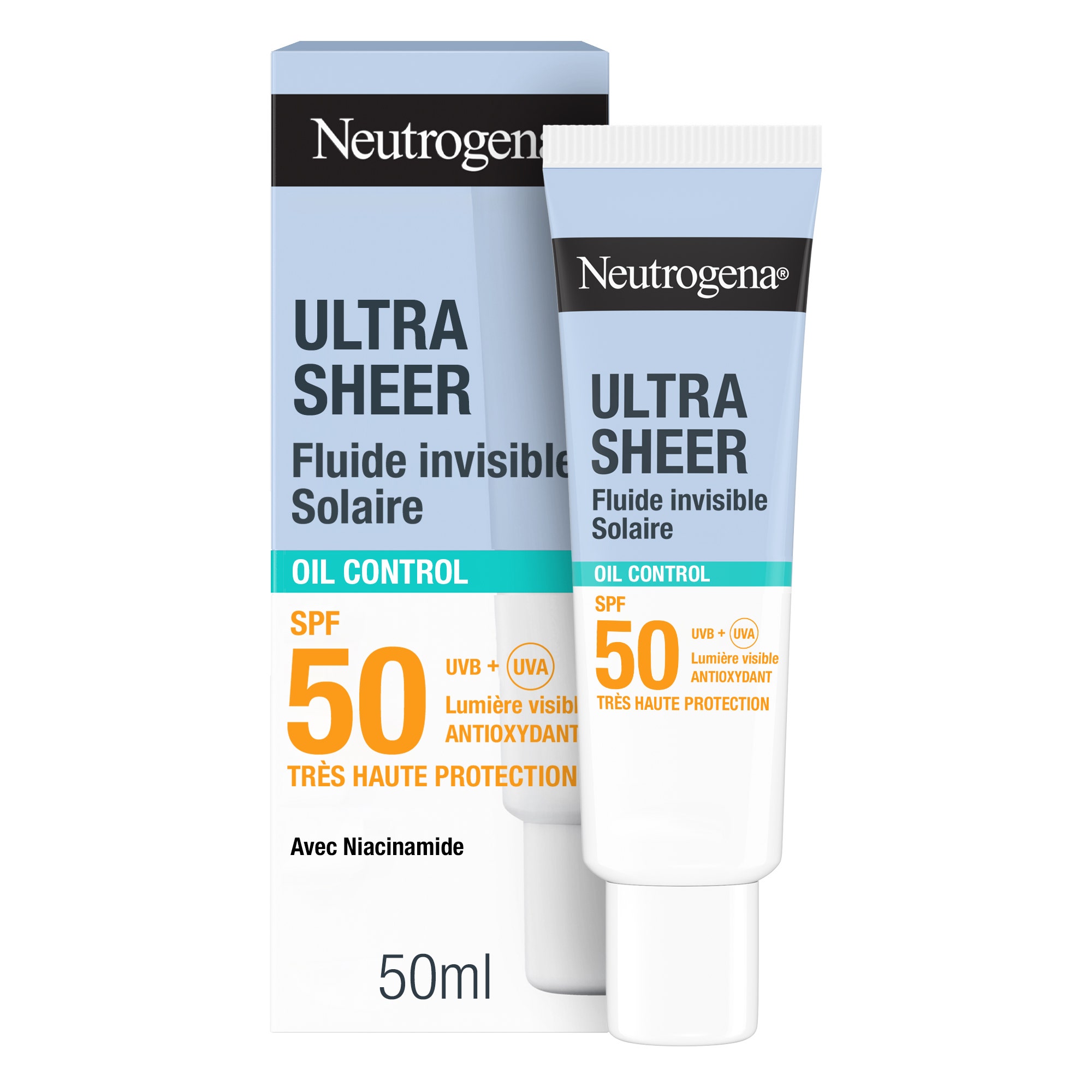 Neutrogena Ultra Sheer Fluido solar invisible oil control SPF50+ 50 ml