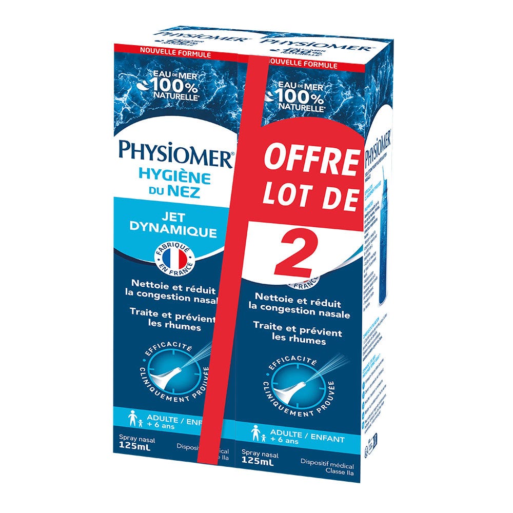 Physiomer Higiene De La Nariz Spray Dinamico Adultos Y Niños 2x125ml