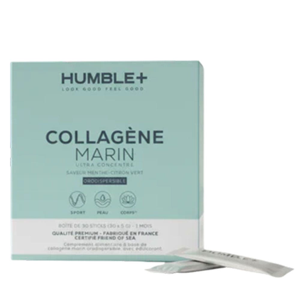 Humble+ Colágeno marino ultraconcentrado sabor menta limón 30 sticks orodispersibles