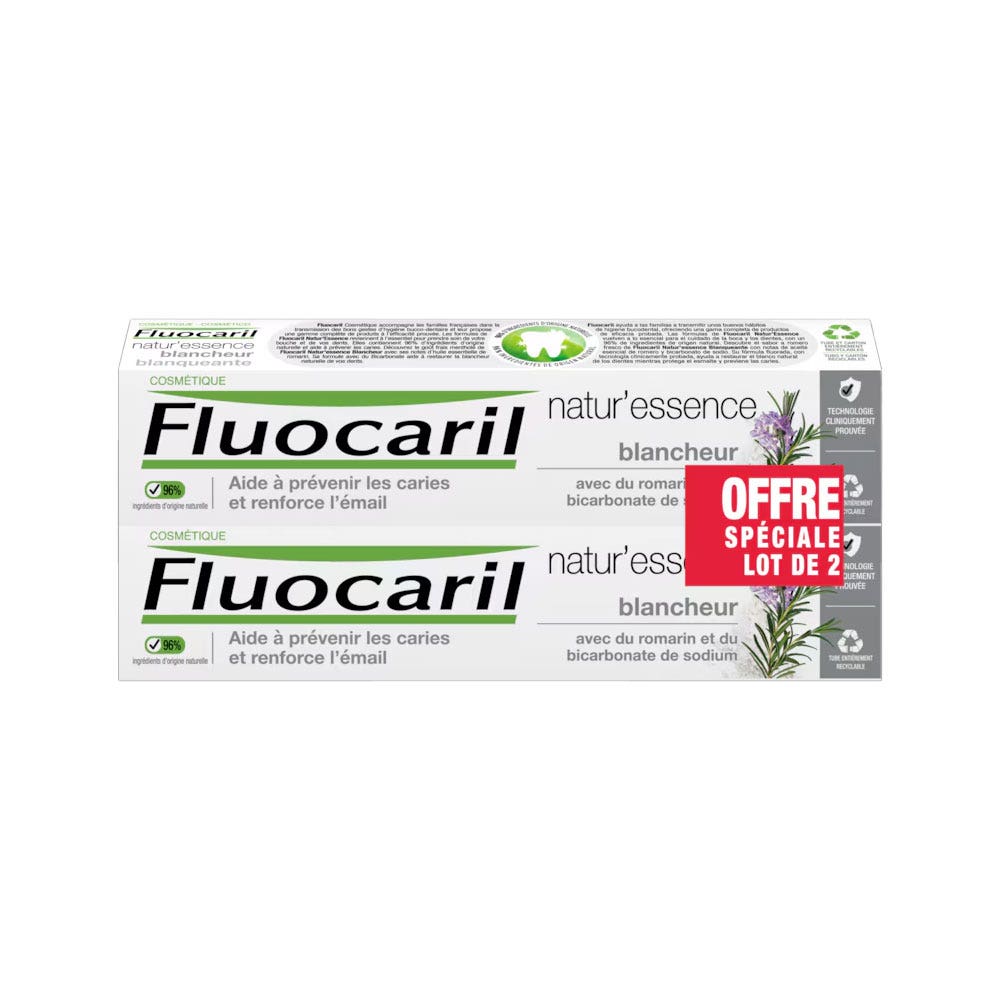 Fluocaril Natur'Essence Pasta dentífrica blanqueadora Bifluoré 2 x 75 ml