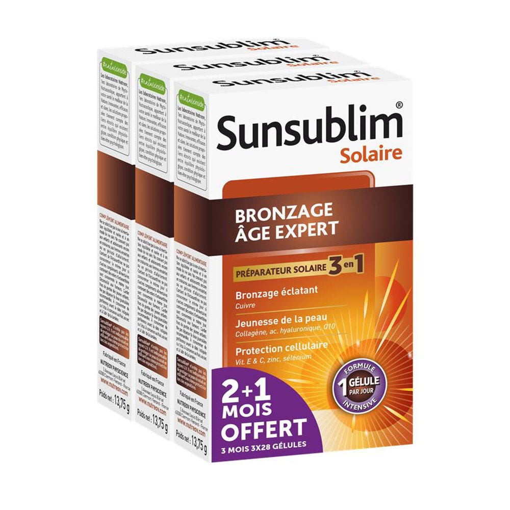 Nutreov Sunsublim Sunsublim Bronceado Age Expert Mujer 45+ 3x28 Capsulas Préparateur Peau Mature 3x28 Capsules