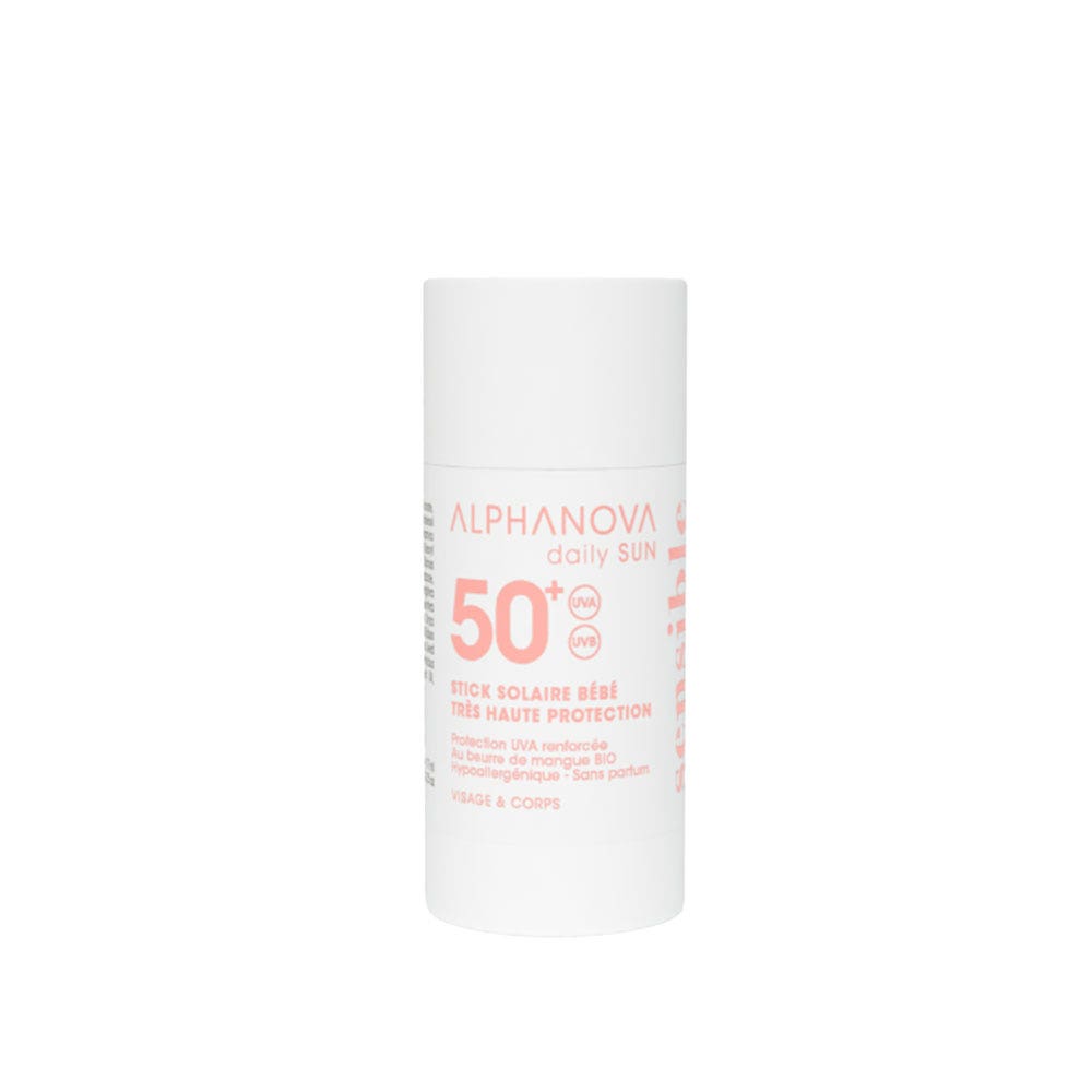 Alphanova Daily Sun Stick solar bebé SPF50+ brillo solar 17 g