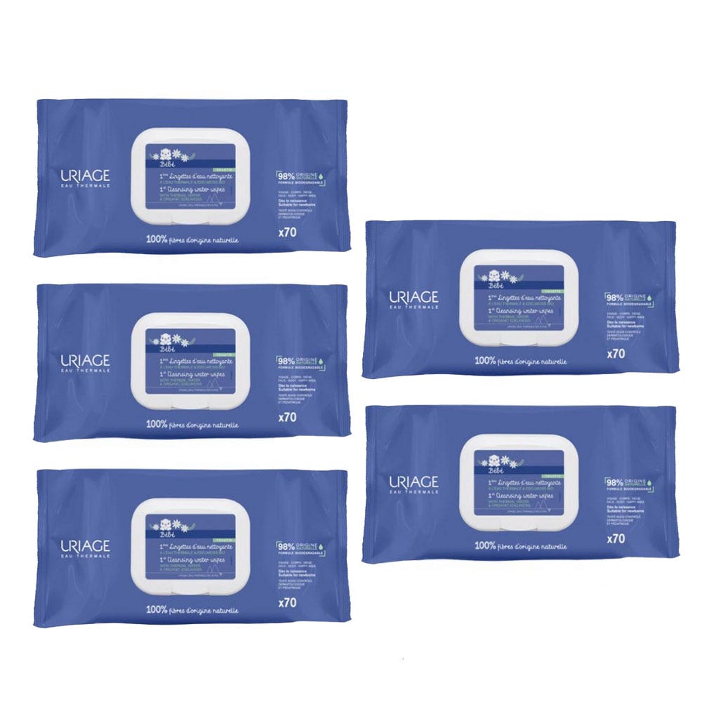 Uriage Bebé Toallitas limpiadoras 5 x 70 ml