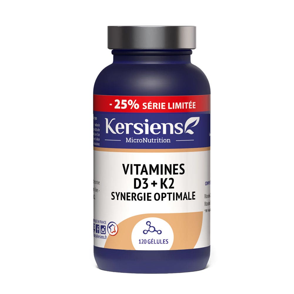 Kersiens Vitaminas D3 + K2 120 cápsulas