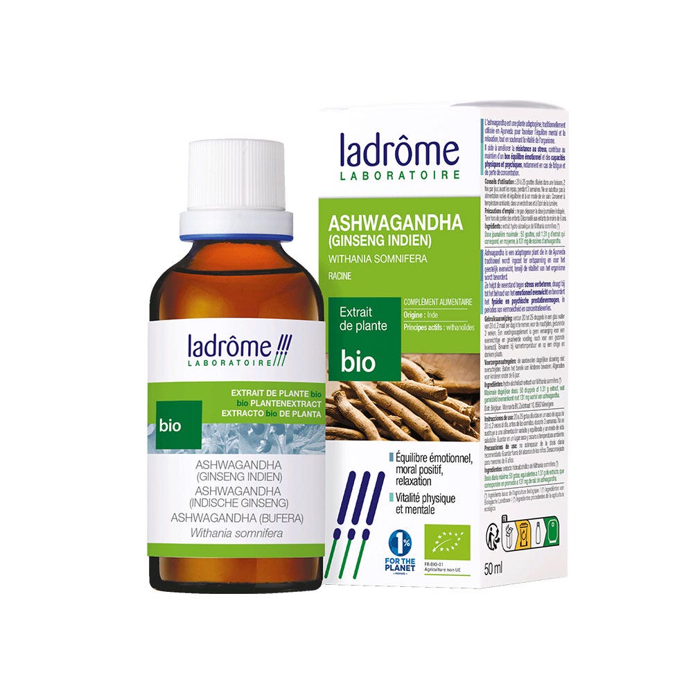 Ladrôme Extracto de planta Ashwagandha (ginseng indio) raíz 50 ml
