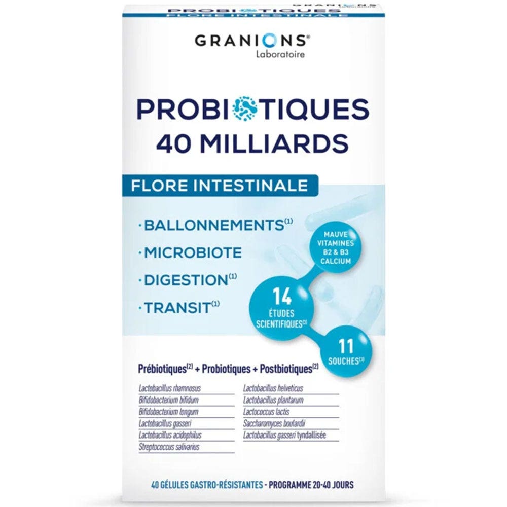Granions Probióticos flora intestinal 40 cápsulas