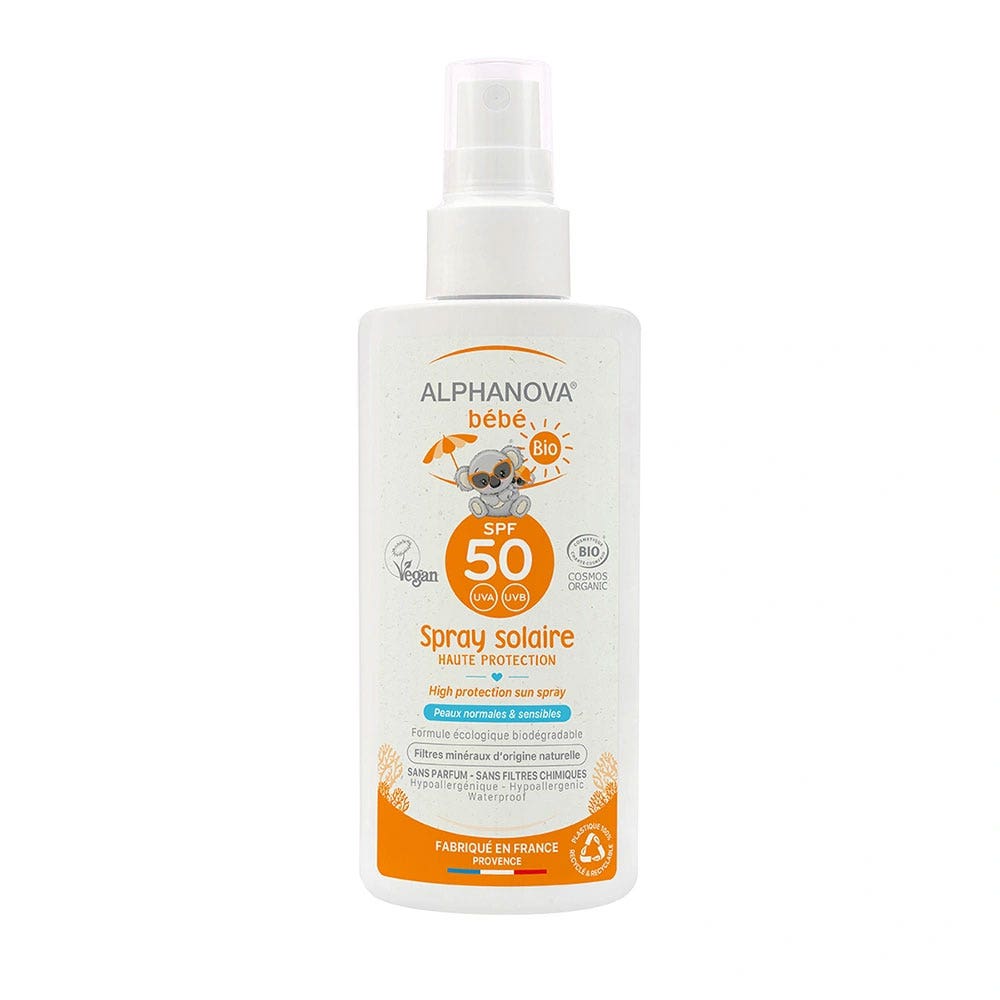 Alphanova Bebé Spray solar hipoalergénico SPF50 bio 125 g