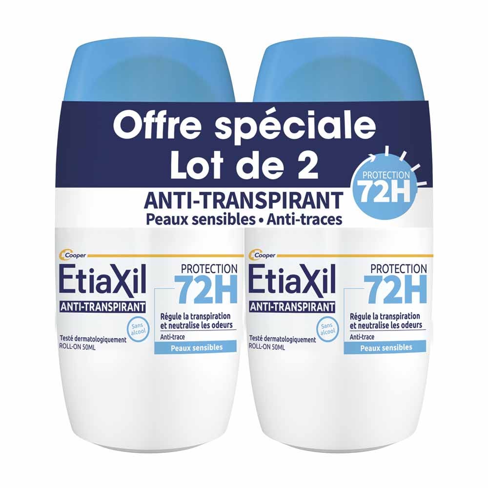 Etiaxil Antitranspirante Roll-On protección 72h piel sensible 2 x 50 ml