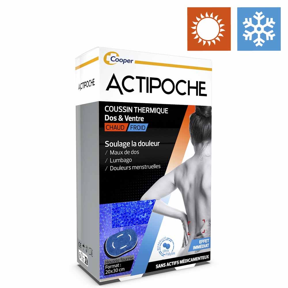 Actipoche Cojín térmico microperlas para espalda y vientre