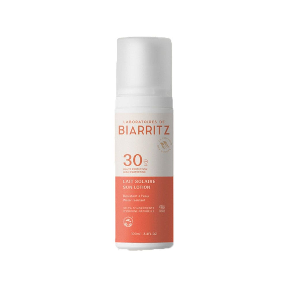 Laboratoires De Biarritz Solares Leche corporal SPF30 bio para piel seca 100 ml