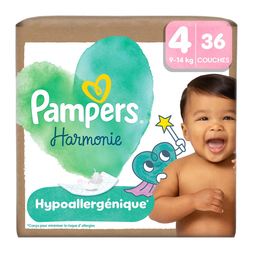 Pampers Harmonie Pañales Talla 4 (9-14 kg) 36 unidades