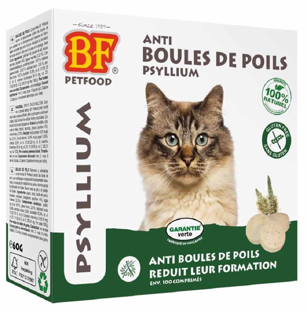 Biofood BF Petfood Antibolas de pelo para gato con psyllium 100 comprimidos