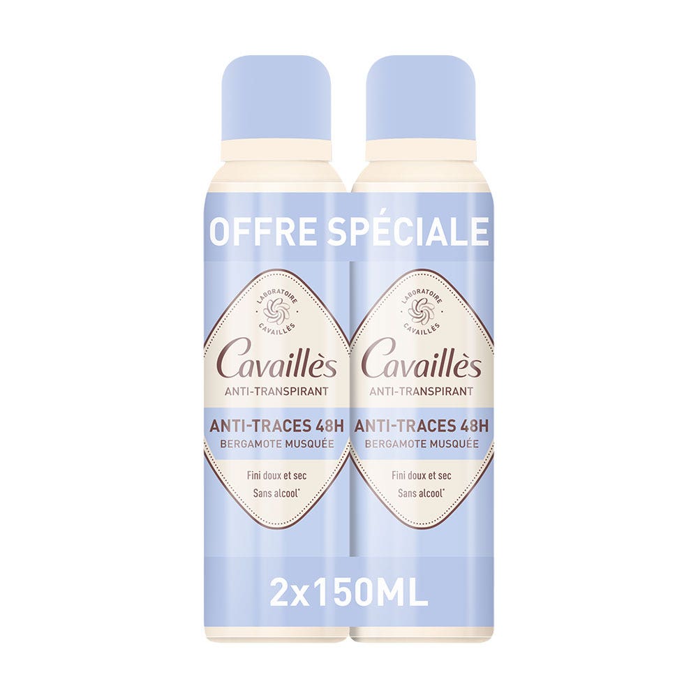 Cavaillès Absorb + Desodorante Absorb+ 48h Antitranspirante 2x150ml