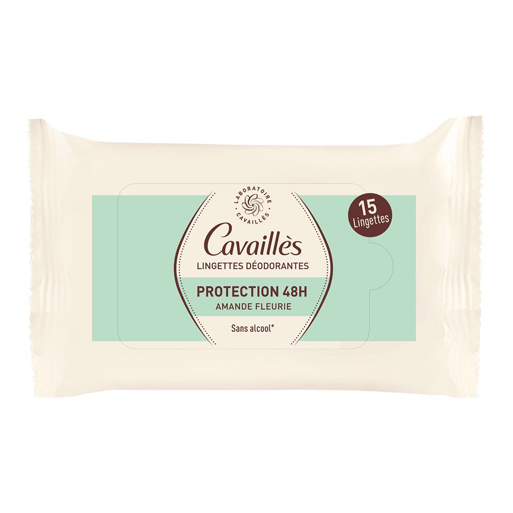 Cavaillès Dermato toallitas desodorantes 48H x15