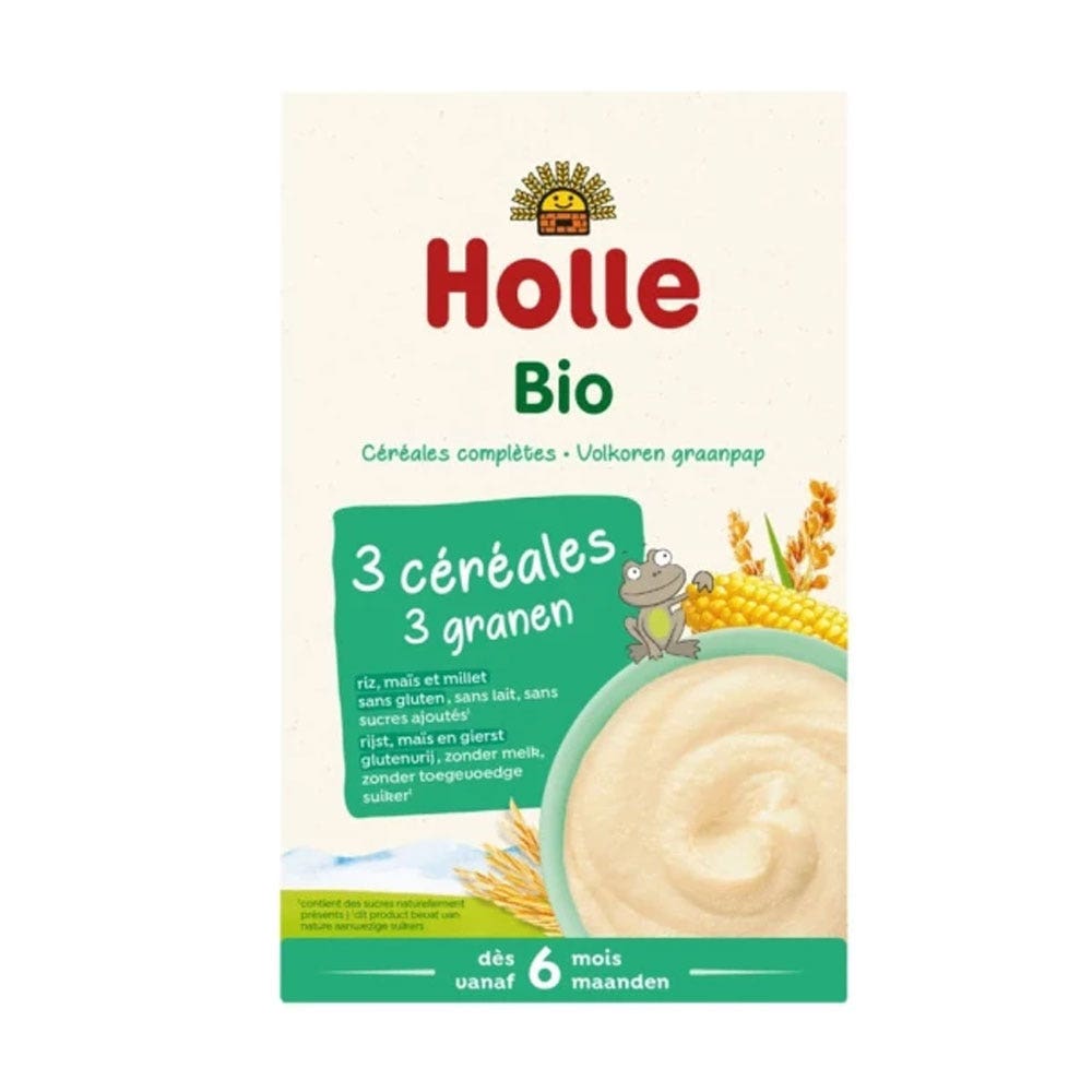 Holle Pural Gachas ecológicas de 3 cereales A partir de 6 meses 250g