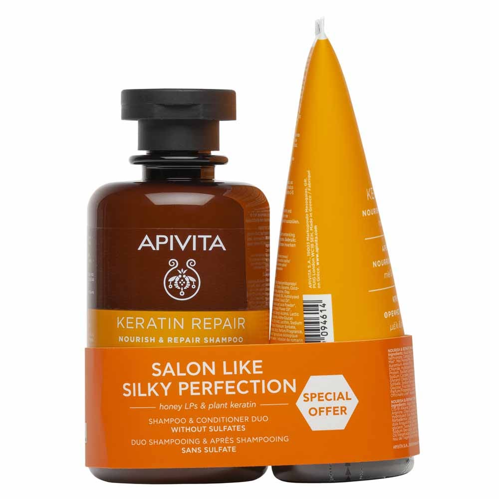 Apivita Keratin Repair Dúo champú 250 ml y acondicionador 150 ml