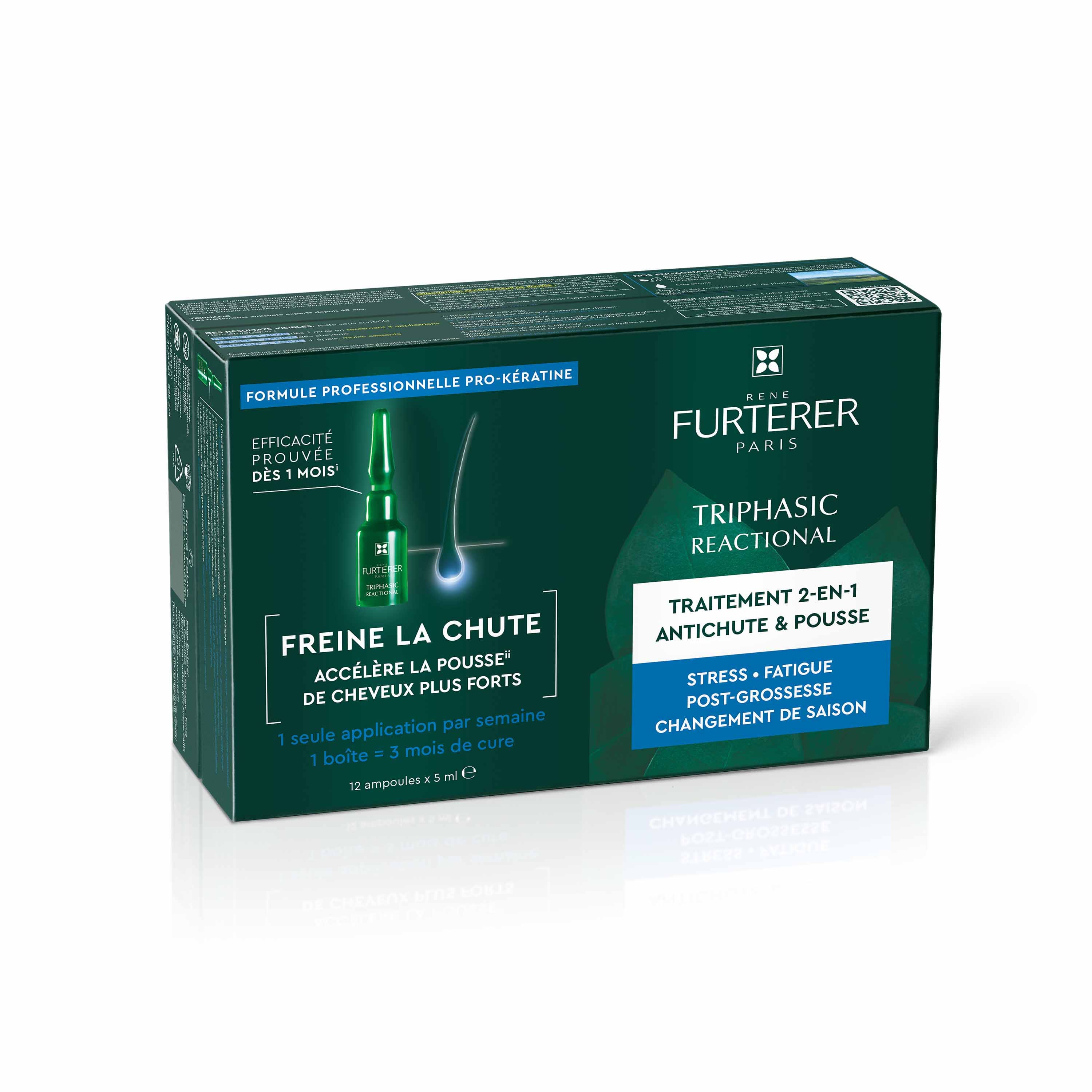 René Furterer Triphasic Reactional 2 en 1 Tratamiento Capilar y Crecimiento 12 ampollas de 5 ml