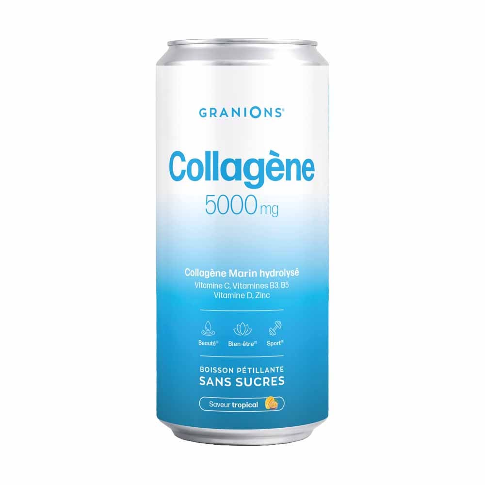 Granions Bebida efervescente colágeno marino 5000 mg belleza sabor tropical 330 ml