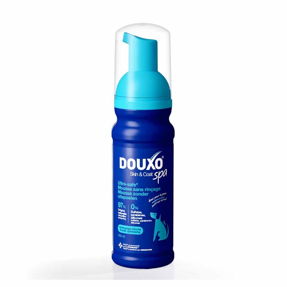 Douxo Mousse sin aclarado limpieza rápida para perros 150 ml