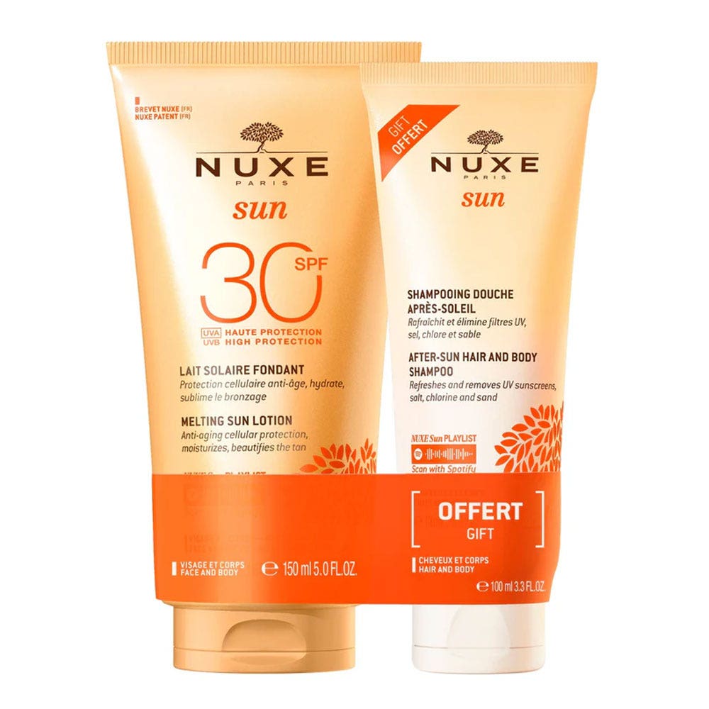 Nuxe Sun Leche solar fundente SPF30 + champú ducha de regalo