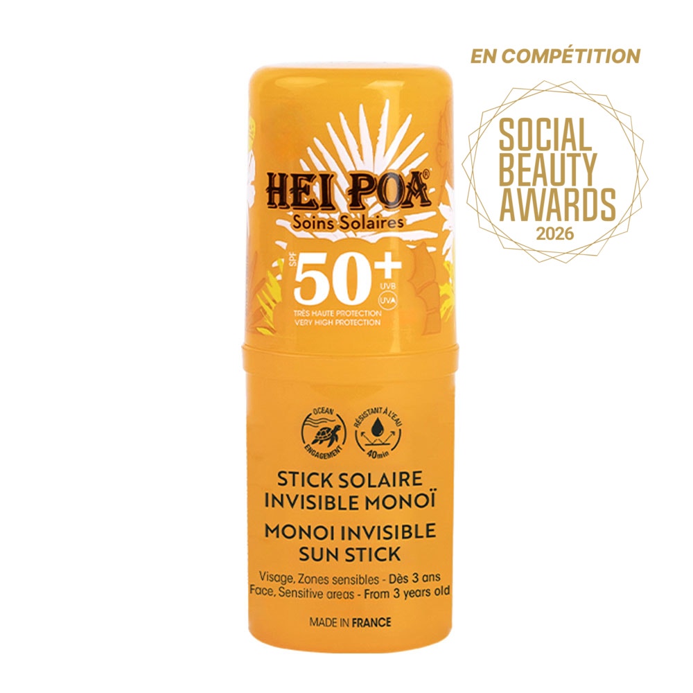 Hei Poa Stick solar invisible monoï SPF50+ 15 g