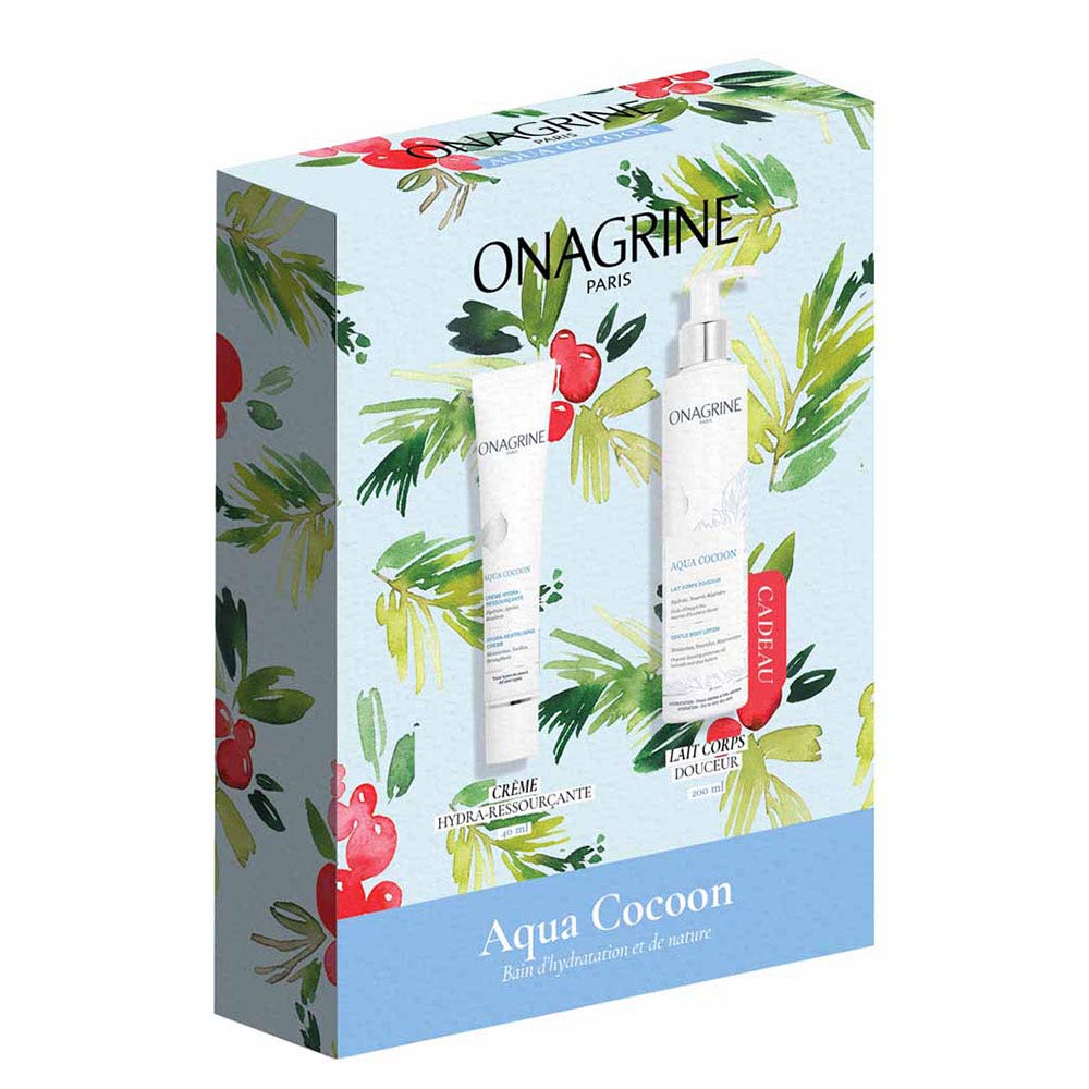 Onagrine Pack Aqua Cocoon crema Hydra Ress 40 ml y leche corporal Douceur 200 ml regalo