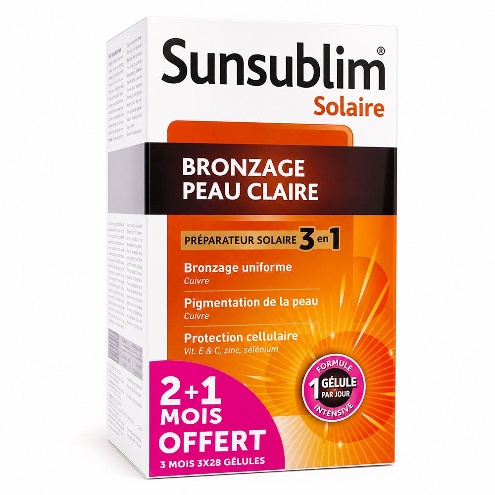 Nutreov Sunsublim Bronzado para pieles claras piel clara 3 x 28 cápsulas