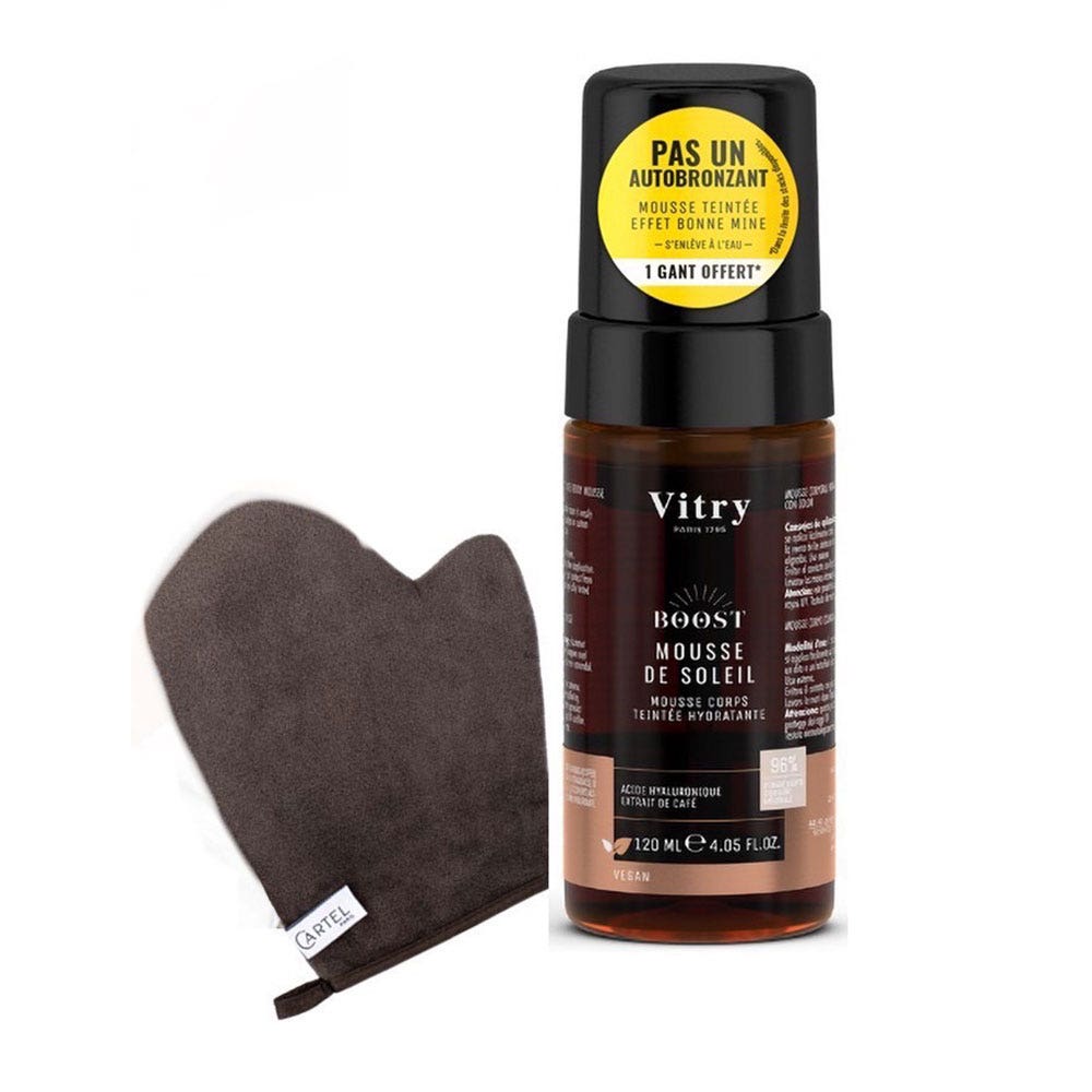 Vitry Boost Mousse de sol y guante de regalo con tono y protección solar 120 ml
